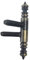 2 Stück Hettich Einbohrband Zierkopf, Stahl, Messingfarben Antik 66x9mm