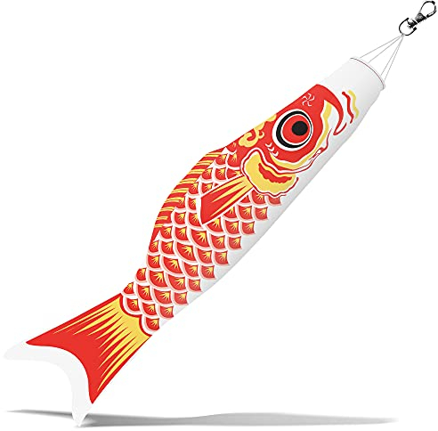 Anley 26 Zoll Japan Koi Fisch Flagge Karpfen Windsack Streamer - Japanische Koinobori Traditionelle Hängeflagge&Banner für den Kindertag-Outdoor Dekoration Garten Hinterhof Dekor Breeze Flying Fish