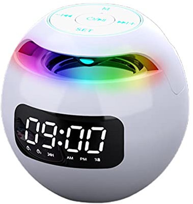 Radio-réveil, Horloge de Chevet, Radio-réveil, Mini Haut-Parleur Bluetooth Boîte de Son sans Fil Bluetooth avec Affichage LED Réveil Haut-Parleur