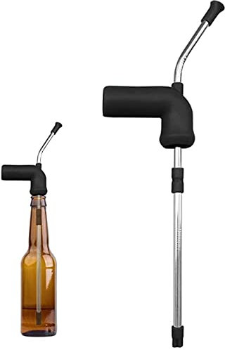 Youning Bier Bong Trichter Bierspender Trinkschnorchel Trinken Werkzeuge für Bar Entertainment Party Festivals (Stil 2- Schwarz, 32 cm)