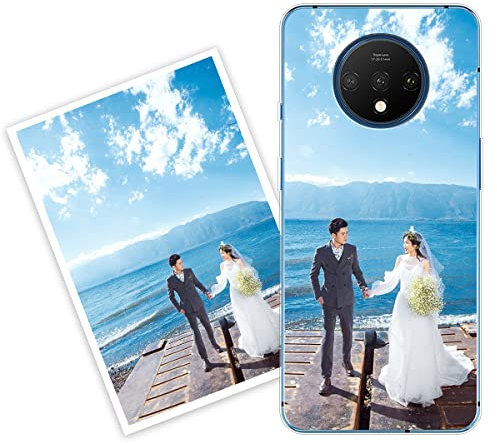 Sunrive Personalisierte Hülle kompatibel mit OnePlus 7T Silikon,Transparent Handyhülle Benutzerdefiniert Weicher Etui mit Eigenem Foto Bild Text Individuelle