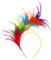 MWOOT 20er Jahre Stirnband Feder Haarreif Haarband Hochzeit Kopfbedeckung, 1920s Fascinator Feather Headband, Headpiece for Cocktail Wedding Vintage Tea Party (Regenbogen)