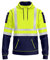 NOROZE Pull à Capuche Haute visibilité pour Homme avec Bande réfléchissante - Manteau de sécurité Haute visibilité avec 4 Poches zippées pour téléphone et Gadgets (S, Style 1: Vert Fluo/Marine)