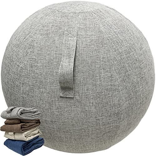 Schutzhülle für Ball, Fitnessstudio, Übungsball, Swiss Ball, Büro, schmutzabweisend, langlebig, rutschfeste Schutzhülle für Ball (65 cm, grau/weiß)