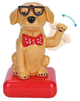 Solarfigur Wackelfigur, Auto Lustig Solarbetriebene Wackelkopf Hund- Cartoon Hund Armaturenbrett Ornament Solar Tanzen Spielzeug Figur Bobblehead,Auto Interieur Innendekoration Dashboard Dekoration