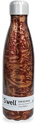 S'well Original Water Bottle, Burgundy Swirl, 500ml/0.5L. Triple-Layered Vacuum-Insulated Drinks Bottle Keeps Coffee, Tea and Drinks Cold and Hot