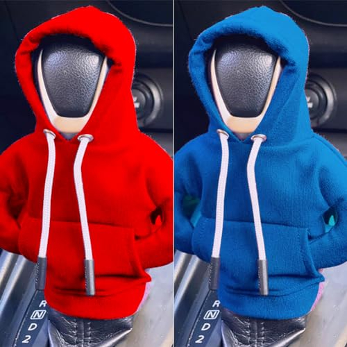 2 Funny Gear Schaltknauf Hoodie, Auto Schaltknüppel Abdeckung, Schaltknauf Auto Abdeckung Deko,Innenraum Hoodie für Schaltknüppel, Manuell oder Automatik staubdicht, Kreatives Universal Autozubehör