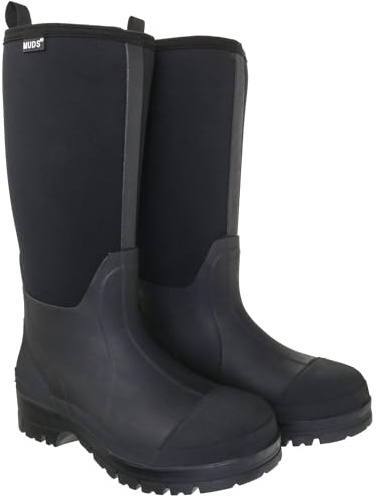 Muds Greenfield Tall, Unisex Full Welly in Black