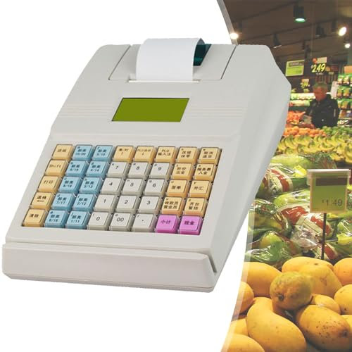 40-tasten-registrierkasse Für Elektronisches Kassensystem Mit Thermodrucker – Multifunktionale Und Kommerzielle Registrierkasse Für Kleine Unternehmen, Einzelhandel Und Restaurants(Color:Schwarz)
