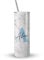 Personalised Initial with Name, Marble Alphabet Tumbler, 20 OZ Stainless Steel Skinny Tumbler, Double Walled Vacuum Insulated with Closed Lid and Metal Straw.