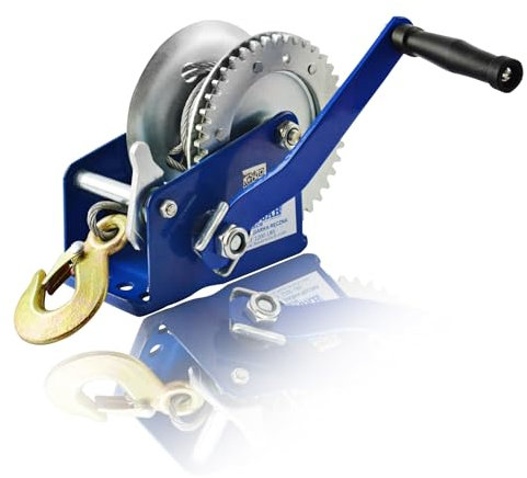 Cabrestante Manual de 1200 lbs | 543 kg Con Cable de Acero De 10 metros, Fabricado En Acero Inoxidable, Freno de Trinquete, De Simple Efecto, Para Barcos, Remolques, Industria