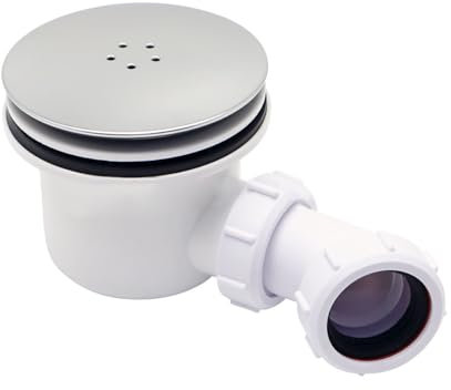 ZSYTF Plato de ducha, desagüe de metal cepillado, elegante y duradero, sifón duradero, desagüe para ducha de 90 mm con agujeros de plástico