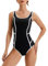 Veranobreeze Damen Sport Badeanzug Racerback Schwarz Sport Bademode(Schwarz EU46)