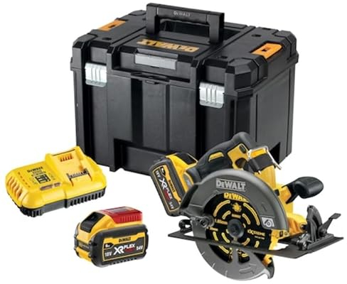 DEWALT - Scie circulaire 190mm 54V XR FLEXVOLT + 2 batteries 9Ah + chargeur + coffret TSTAK VI - DEWALT - DCS578X2-QW