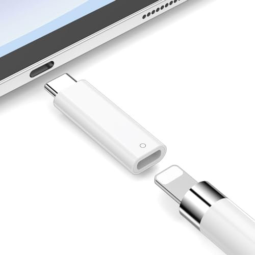 para Apple Adaptador de USB C al Pencil, Compatible con iPad de 10ª generación y iPencil de 1ª generación, Adaptador USB C a para Lightning Admite Carga con lápiz y emparejamiento Bluetooth, Blanco