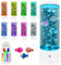 ALEENFOON Fisch Lavalampe Aquarium Blasenlichtlampe mit Fisch, Aquarium-Stimmungslampe mit Fernbedienung (Weiß)
