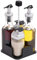 ABNNHK Salz- und Pfefferflasche, Essig- und Ölflasche, Essig-Menage-Set mit Halter – Edelstahl und Glas – 5-teilig – Stil 1 (Stil 1)