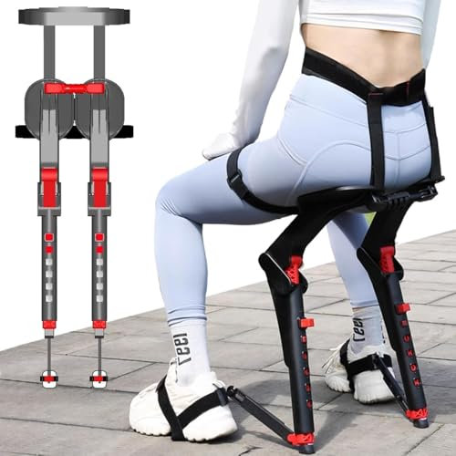 GXQFF Tragbarer Stuhl, Unsichtbare Magische Sitze, Exoskelett-Schwebesitz, Unsichtbarer Stuhl Mit Tragbarem Exoskelett, Tragbarer Sitz for Menschen, Überall Einsetzbarer Camp-Rot||Bearing 150kg