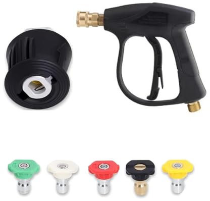 Wjelet Pistola idropulitrice ad alta pressione per Karcher, include pistola per idropulitrice M22 14 mm e 5 ugelli, compatibile con pistola idropulitrice Karcher per una pulizia efficiente