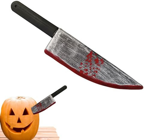Faux Jouet De Coupe – Accessoires D'Halloween Couteau Tranchant Sanglant Couteau À Fruits Moulé Par Soufflage Jouet En Plastique Simulation Couteau De Sang Trick Dance Performance Trick Knife, Hallowe