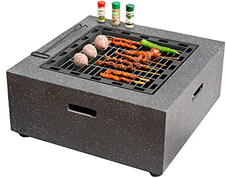 bttllke Brasero para Exteriores para jardín, Parrilla de leña con Pantalla antichispas, Chimenea y atizador, 28 Pulgadas