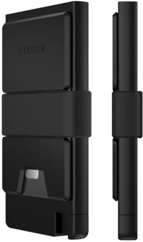 Ekster Cardholder Pro All-Metal Wallet for Men | Metal Wallets with RFID Blocking Layer | Slim & Minimalist Aluminum Wallet with Push Button for Quick Card Access | Jet Black, Jet Black, Cardholder