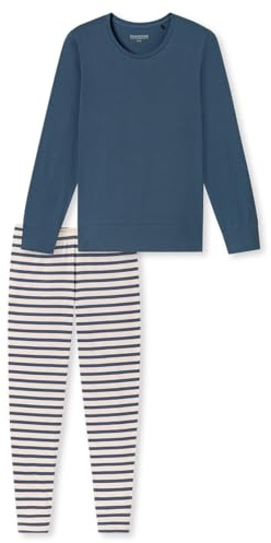 Schiesser Damen Schlafanzug lang mit Bündchen Baumwolle - Nightwear