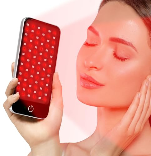 Bioredrlt Mini-Rotlichttherapie für Gesicht, rotes Nahinfrarot, tragbar, 90 flackerfreie LEDs, Hochleistungs-Panel, ideal für Körper, Gesicht, Erholung, verbessert den Schlaf und die Haut