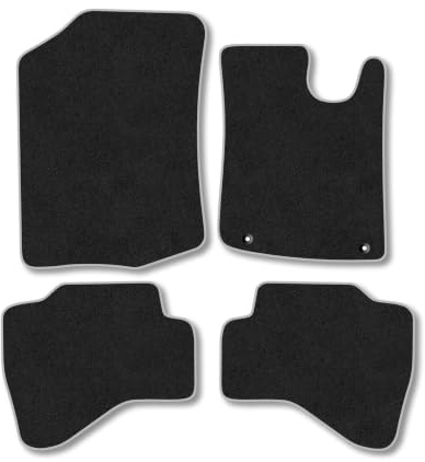 Citroen C1 (2005-2012) Carpet Car Mats | Grey Edge Trim Tailored Fit Floor Mats Full Coverage Protection Accessories Easy Clean Anti Slip Made in the UK