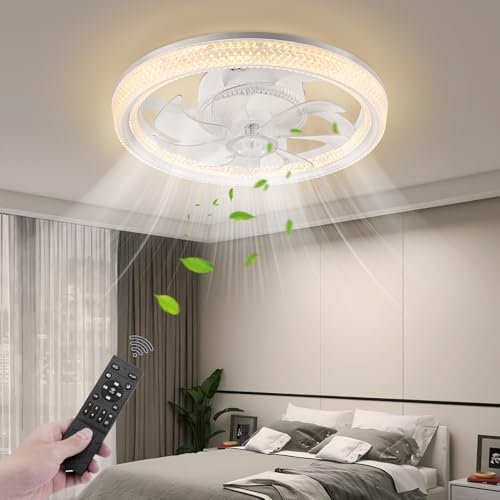wowspeed 70W Ceiling Fans with Lights and Remote, Ceiling Light with Fan 3 Color Dimmable, Reversible Ceiling Fan Light for Living Room, Bedroom, Kitchen, 2H Timing, 6 Speeds