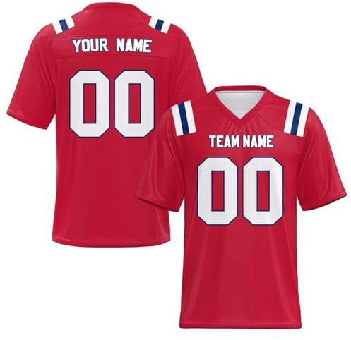 Yunshenla Personalisiert American Football Kostüm Oversize Rugby Trikot Herren Damen Kinder Jugend Custom Jersey Personalized Name Und Number Kindertrikots, Personalisierbar Oder Blanko(#32)