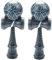 Hlxnyami 2X Spielzeug Aussen Sports Kendama Spielzeug Ball Kinder und Erwachsene Aussen Ball Sportarten Riss Buchen Buntes Design Schwarz und Blau