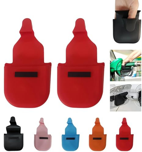 2 x Reusable Fuel Pump Gloves, Black Reusable Silicone Fuel Gloves with Magnetic Holder, Silicone Gloves for Pumping Gas, Comfortable Fuel Gloves