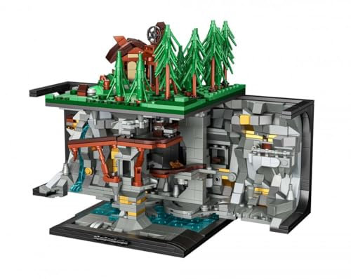 BlueBrixx Pro 108280, Zwergische Waldmine aus Klemmbausteinen, BlueBrixx Minenset, 1235 Klemmbausteine, Bausteine, Geschenk für Klemmbaustein Fans, Bausteine der Pro-Serie