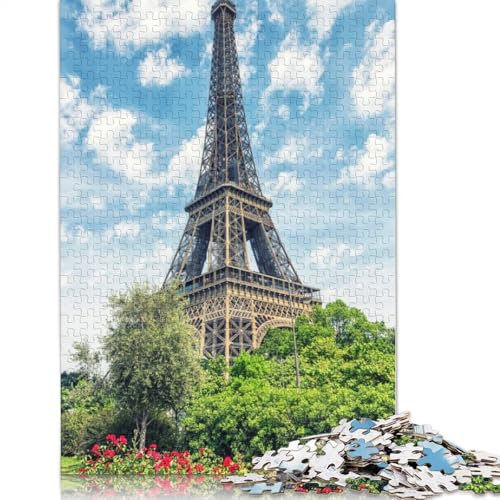 Garden In Paris Poster-Puzzle, 1500 Teile, Holzpuzzle, Puzzle für Erwachsene und Jugendliche ab 12 Jahren, 1500 Teile (85 x 57 cm)