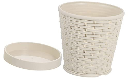 Toddmomy 1satz Woven Pattern Blumentopf Mit Untersetzer Mittelgroßer Tragbarer Pflanztopf Hochwertigem Resin Für Sukkulenten Blumen Und Für Balkon Und Garten