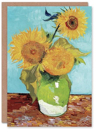 Artery8 Vincent van Gogh Art Card Vase with Three Sunflowers