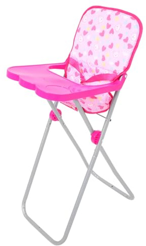 BESPORTBLE Chaise Haute Poupée et Simulateur de Repas Compact, Accessoire Meuble pour Poupon et Figurine, Mini Siège de Jeu Intérieur et Extérieur sans Coussin