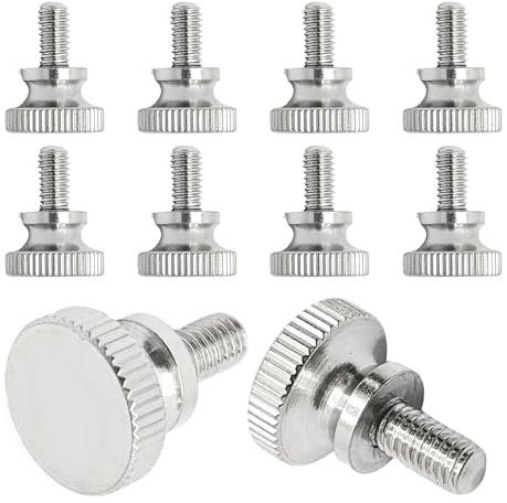 Virello 10Pcs M4 x 8mm Knurled Thumb Screws, Flat Knurled Head Fully Threaded Bolts for Electronics and Household Appliances
