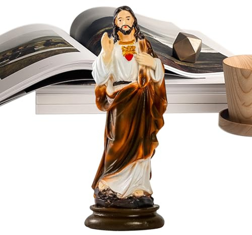 Fenayuu Jesus Figur | 21 cm Jesus Tischdekoration | Religiöse Sammlerfigur Aus Kunstharz Für Wohnzimmer Schlafzimmer