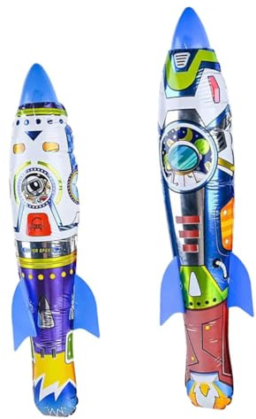 VICASKY Inflatable Rocket Set for 63cm Large 55cm Small Hand Throwing Outdoor Flying Rocket 2pcs Birthday Party Plaything ’s Outdoor Fun