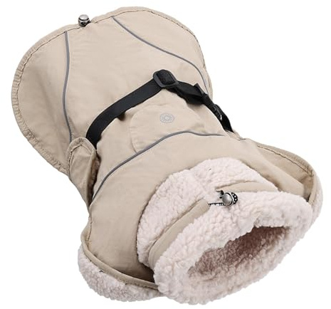 Verstellbarer Hundemantel Mit Geschirröffnung, Fleecegefütterte Winterjacke, Winddichte Reflektierende Haustierweste Für Kaltes Wetter, Für Mittlere Und Große Hunde (Beige, XXXL)