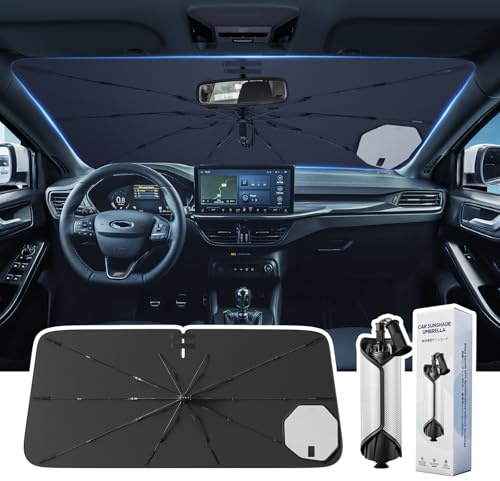 LANGBEAN [Actualizado] Parasol para Parabrisas Ford Focus 2019-2025, Parasol Plegable Bloquea Rayos UV & Calor, Protector Visor Solar Fácil de Instalar y Plegar, Accesorio Verano