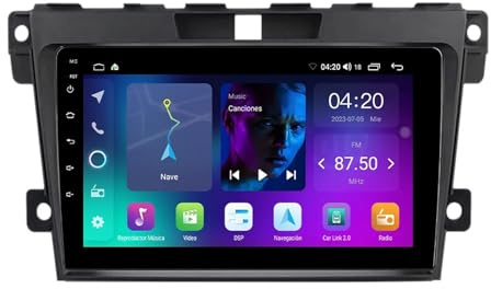 GPS Navi Navigationsgerät 2 Din für Mazda CX-7 2007-2015 mit Bluetooth Fm Radio, Mirror Link, USB, Aux, Bluetooth Unterstützt Tpms Lenkradsteuerung, 4 Kern 1G+16G
