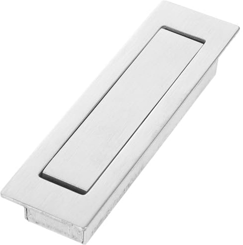 SHYCELOHES Maniglia per Argento Acciaio e Porta Incassata Inox Mobile | Maniglia Porta Filo Muro, Impugnatura per Mobili, Design Nascosto, Presa Liscia e Arrotondata