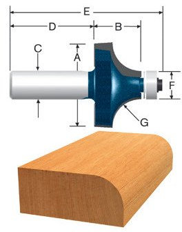 Bosch 85595 MC 1 – 1/2 en. Enrutador Roundover Bit