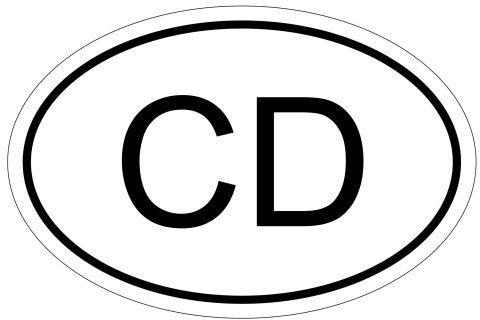 Kiwistar - Autoaufkleber - 10x6,6 cm - außen klebend - Kongo CD 10 x 6,6cm Autoaufkleber Sticker Aufkleber KFZ Flagge Fahne