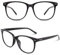 CGID CN81 Damen Herren Styler klassische Nerdbrille Streberbrille Pantobrille 80er Jahre Klarglas Fashion Oversized Nerd Geek Style, Glossy Schwarz, 55
