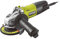 Ryobi RAG750-115G, Smerigliatrice Angolare 750W, Diametro 115 mm, 2 Posizioni di Impugnatura, 12.000 giri/min, Blocco dell'Albero, Sistema di Protezione LLO