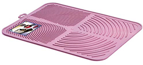 CAT CENTRE Pink Cat Litter Tray Mat Clean Floor Quality Waterproof Pet Mat Box Pan Toilet Urine Proof Pad Trapper Catcher Loo Placemat Kitten BPA-Free Grooved Design Scatter Control